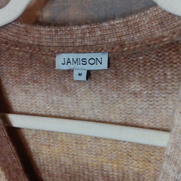 Jamison Wool Blend Cardigan M Brown Buttercup Yellow - Picture 4 of 7